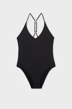 New ETAM Bañador con detalle en la espalda NEGRO