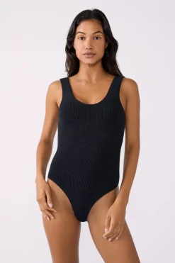 Sale ETAM Bañador de 1 pieza en tejido elástico NEGRO