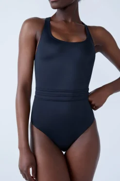 New ETAM Bañador menstrual de una pieza con espalda cruzada NEGRO