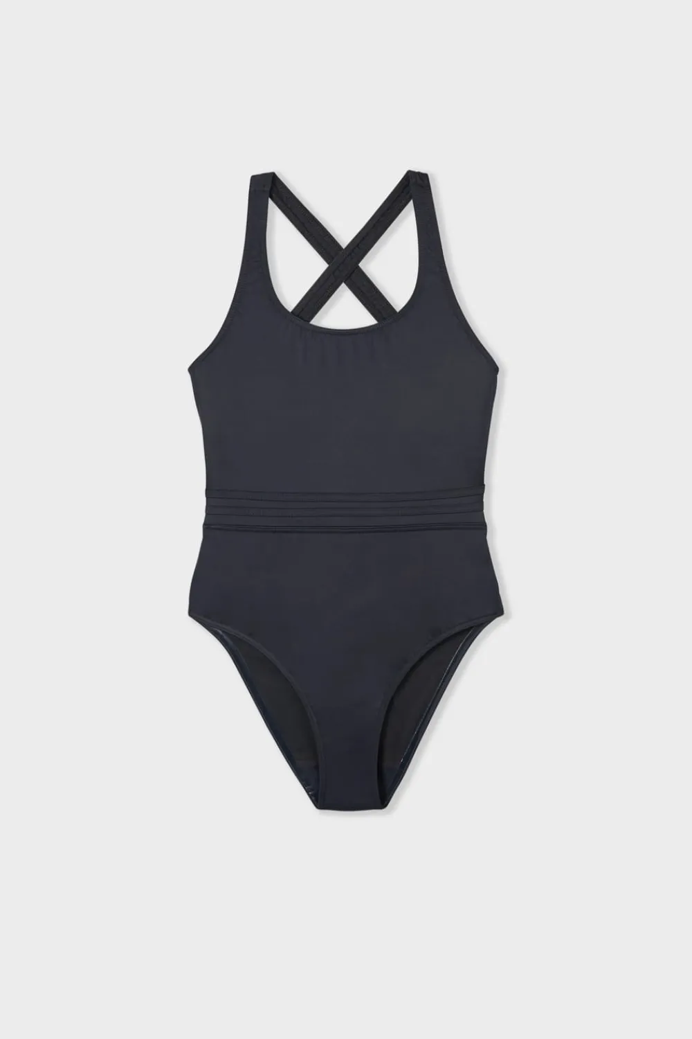 New ETAM Bañador menstrual de una pieza con espalda cruzada NEGRO