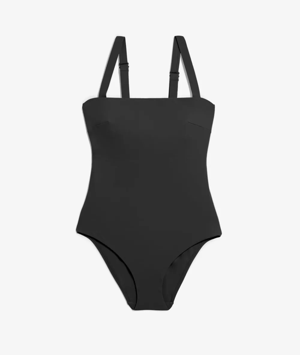 Online ETAM Bañador moldeador de cuello cuadrado NEGRO