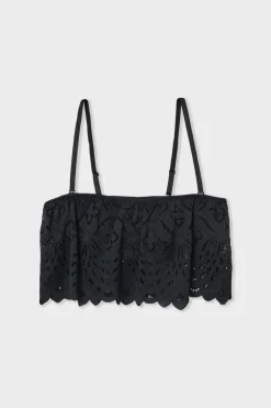 Hot ETAM Bandeau de encaje con tirantes desmontables NEGRO