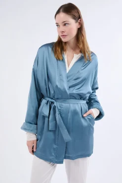 Best ETAM Bata de satén GRIS