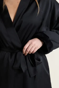 Clearance ETAM Bata interior de forro polar NEGRO