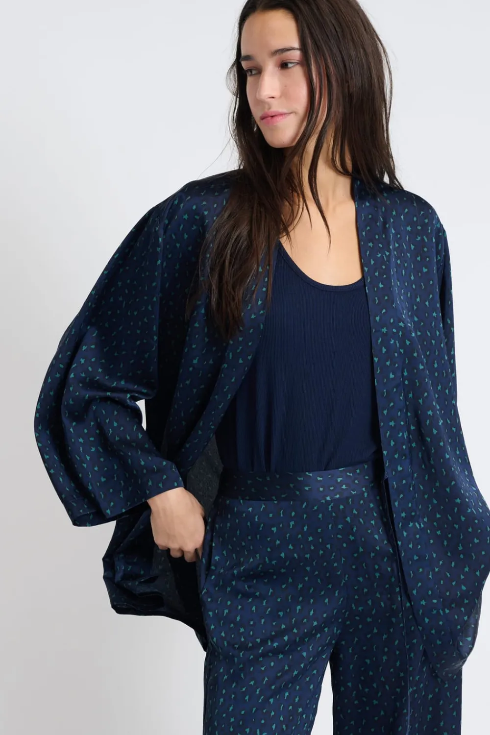 Sale ETAM Bata satinado AZUL OSCURO