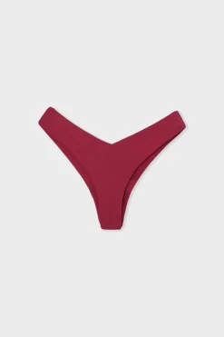 Clearance ETAM Bikini brasileño de corte alto con braga de bikini satinada BURDEOS GRANATE