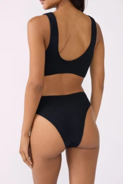 Discount ETAM Bikini de pierna alta con braguita elástica NEGRO
