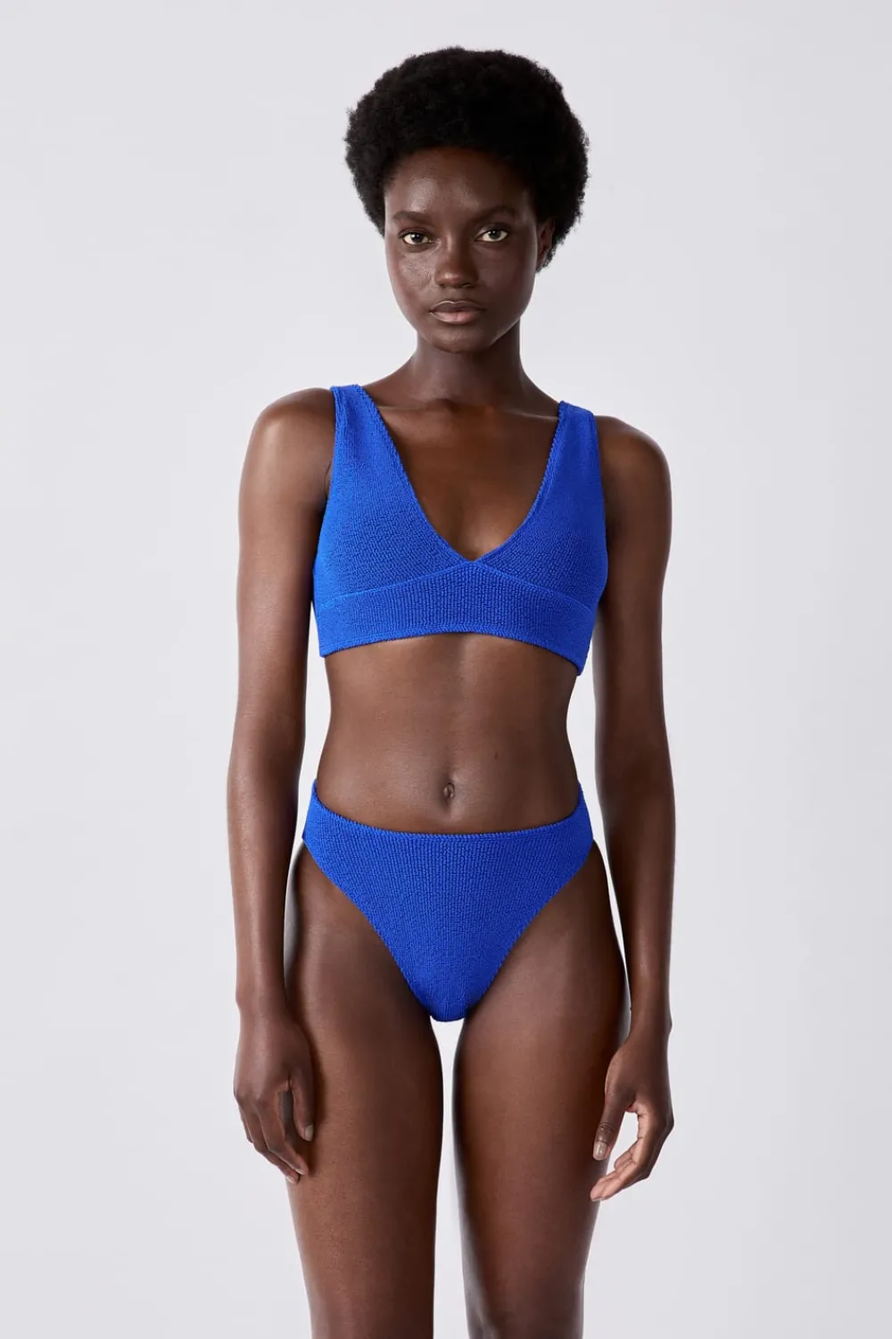 Online ETAM Bikini de pierna alta con braguita elástica AZUL REAL
