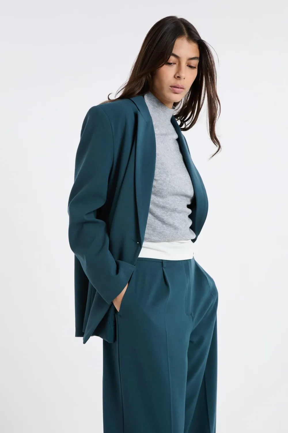 Online ETAM Blazer con cierre cruzado VERDE PATO