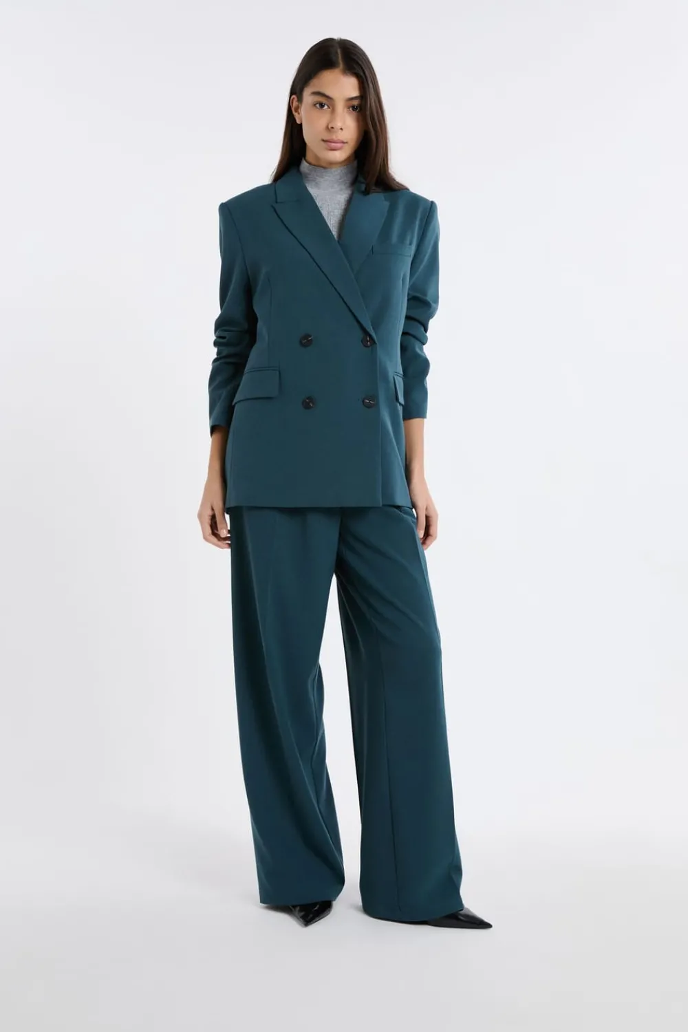 Online ETAM Blazer con cierre cruzado VERDE PATO