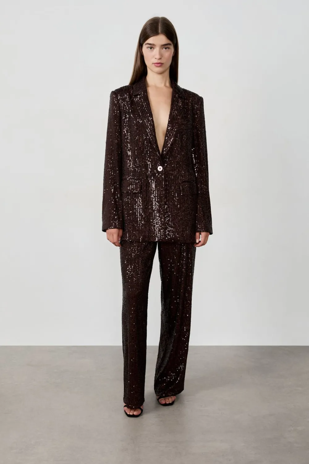 Clearance ETAM Blazer de lentejuelas MARRÓN