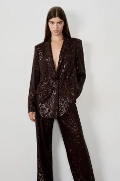 Clearance ETAM Blazer de lentejuelas MARRÓN