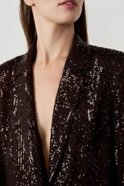 Clearance ETAM Blazer de lentejuelas MARRÓN