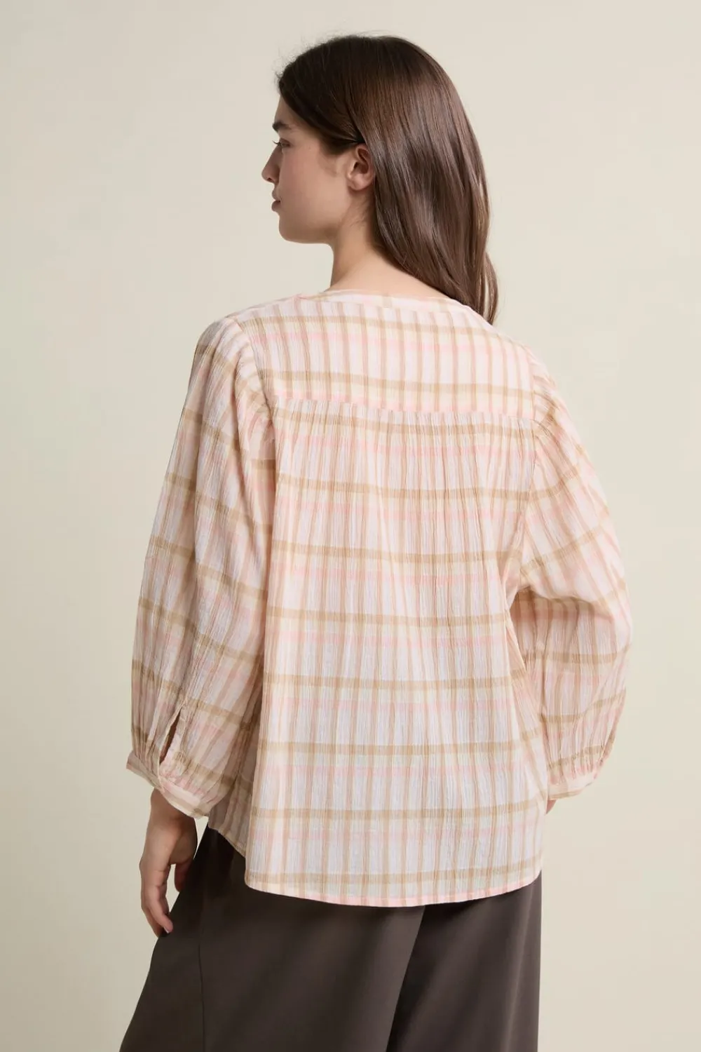 New ETAM Blouse à carreaux en coton BLUSH
