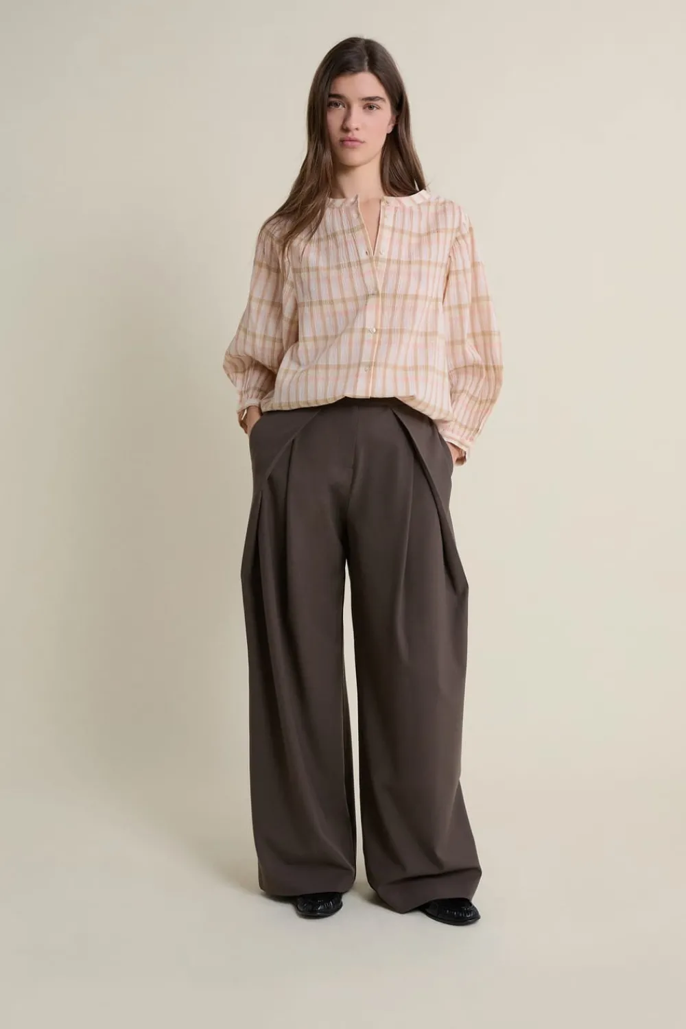 New ETAM Blouse à carreaux en coton BLUSH