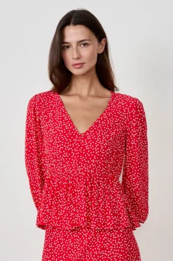 ETAM Blusa de lunares ESTAMPADO FONDO CORAL