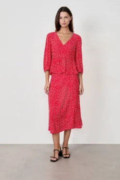 ETAM Blusa de lunares ESTAMPADO FONDO CORAL