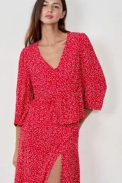 ETAM Blusa de lunares ESTAMPADO FONDO CORAL