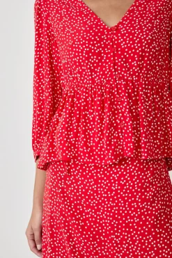 ETAM Blusa de lunares ESTAMPADO FONDO CORAL