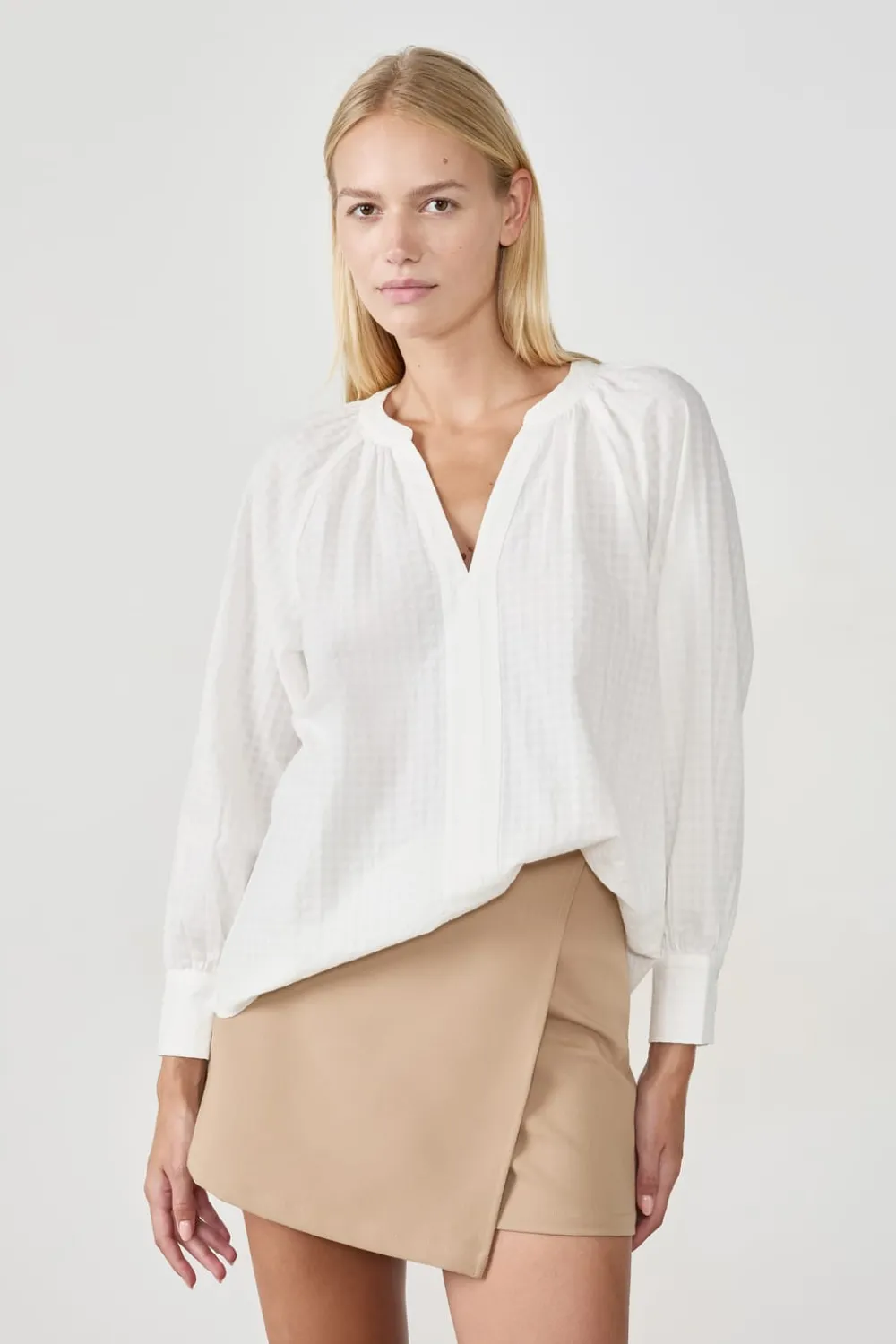 Best ETAM Blusa de manga larga ECRU