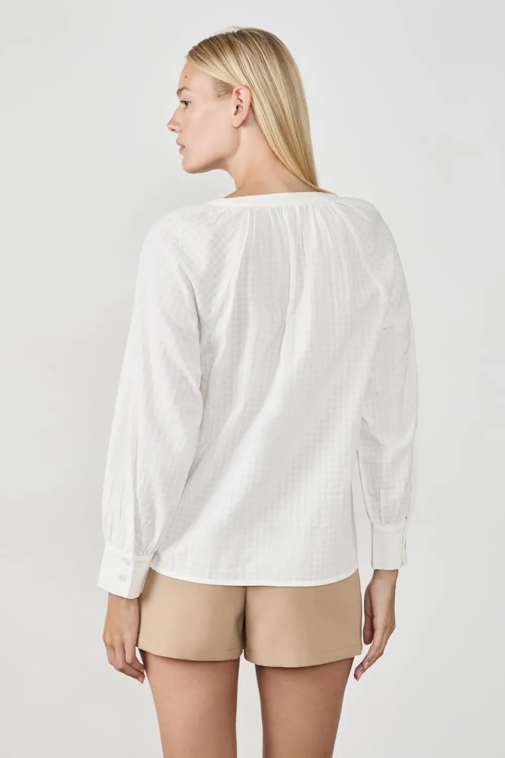 Best ETAM Blusa de manga larga ECRU