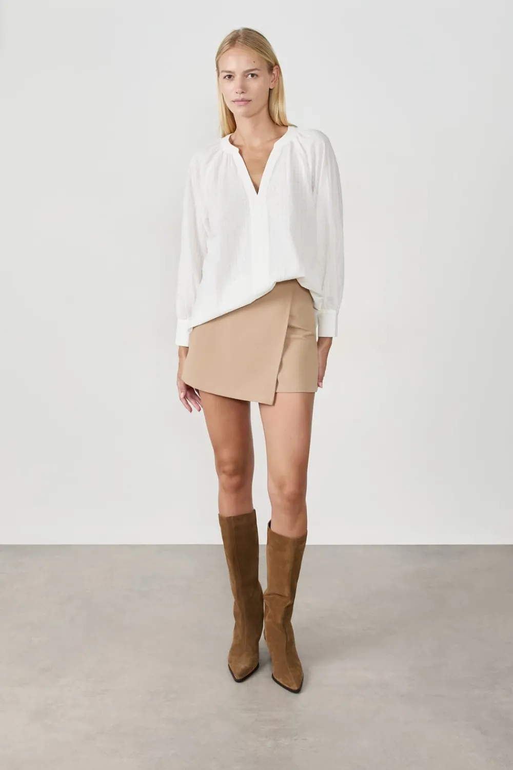 Best ETAM Blusa de manga larga ECRU