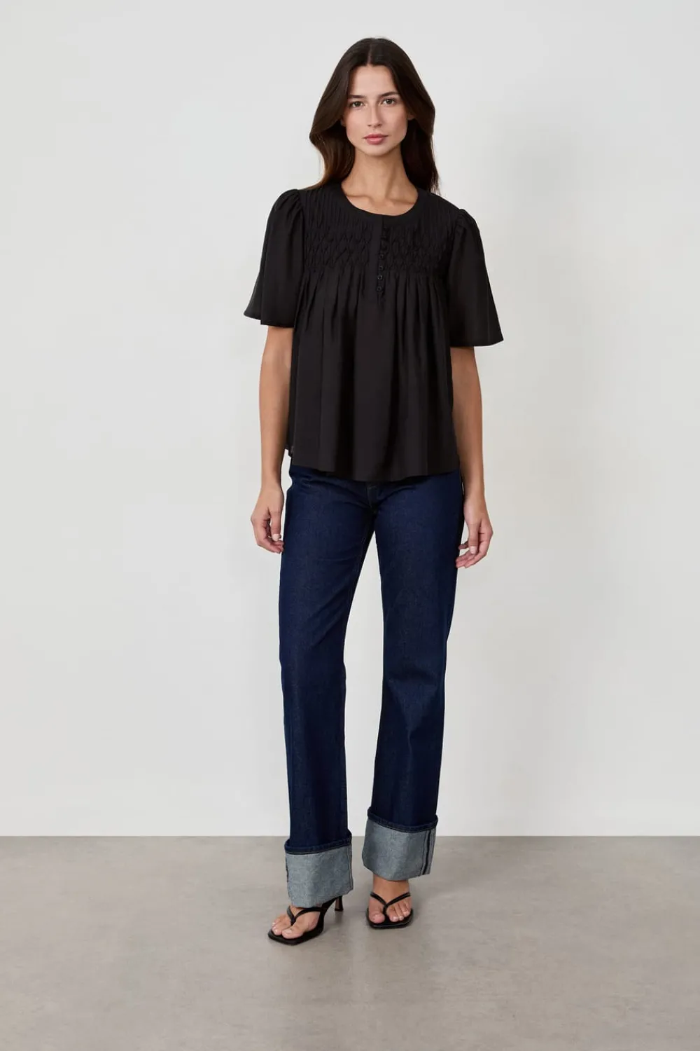 Clearance ETAM Blusa manga corta NEGRO
