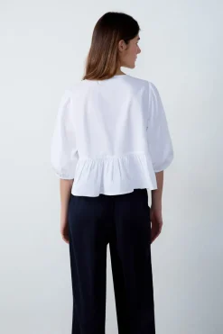 Online ETAM Blusa mangas 3/4 con lazos BLANCO