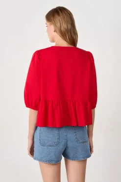 Online ETAM Blusa mangas 3/4 con lazos CARDINAL