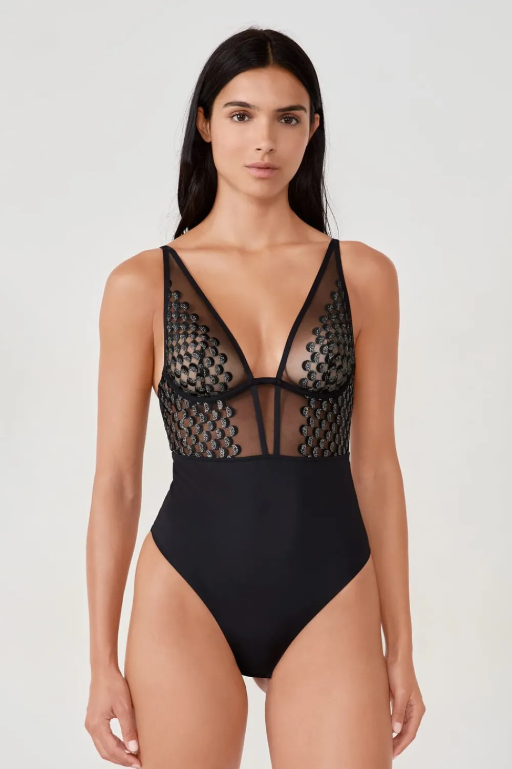 ETAM Body con aros de encaje NEGRO