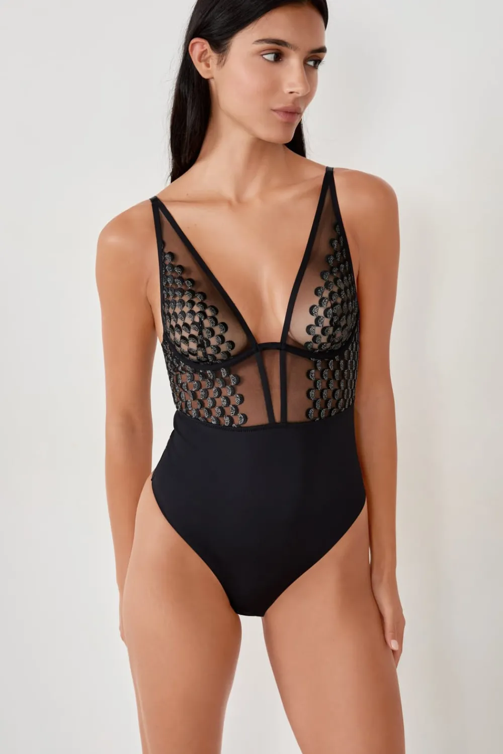 ETAM Body con aros de encaje NEGRO