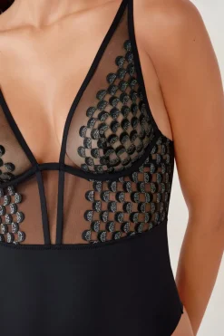 ETAM Body con aros de encaje NEGRO