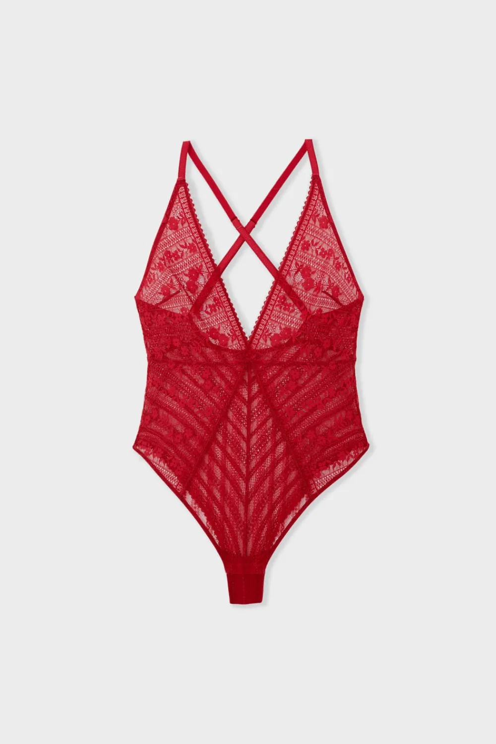Online ETAM Body de encaje ROJO
