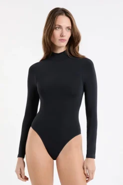 New ETAM Body de manga larga con cuello alto NEGRO