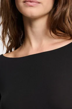 Outlet ETAM Body de manga larga de punto térmico NEGRO