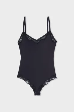 Outlet ETAM Body de microfibra y encaje NEGRO