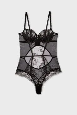 New ETAM Body de tul y encaje NEGRO