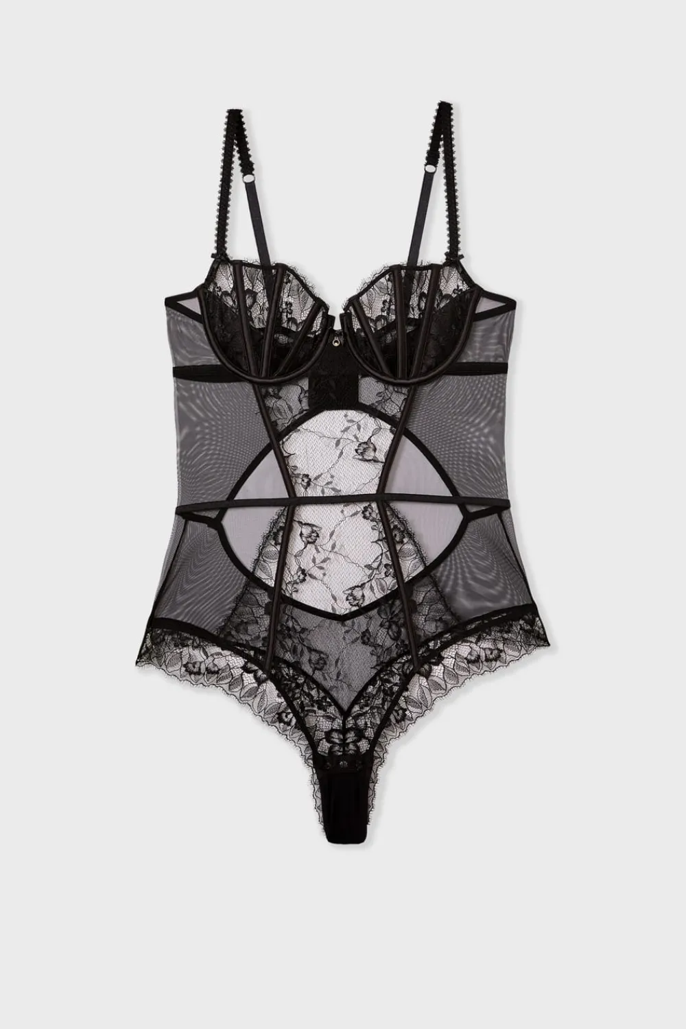 New ETAM Body de tul y encaje NEGRO