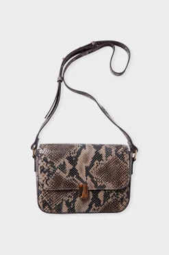 Discount ETAM Bolso bandolera de cuero IMP FD TOPO