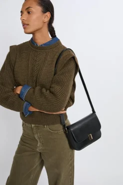 Online ETAM Bolso de cuero estampado NEGRO