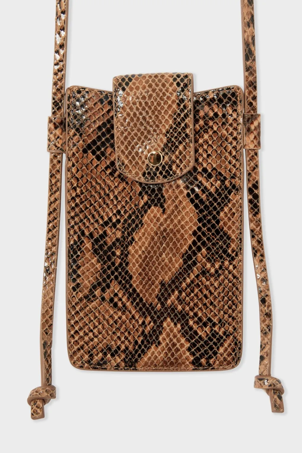 Discount ETAM Bolso de cuero estampado BEIGE