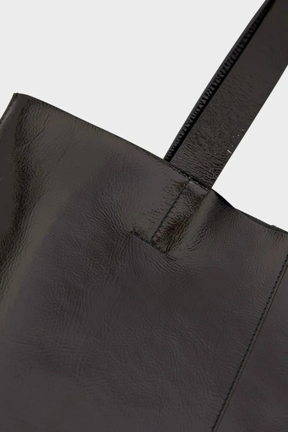 Hot ETAM Bolso de mano de cuero NEGRO