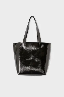 Hot ETAM Bolso de mano de cuero NEGRO