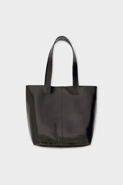 Hot ETAM Bolso de mano de cuero NEGRO