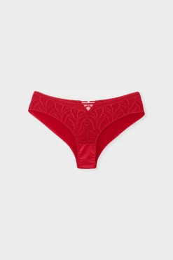 Best ETAM Braga brasileña con bordado ROJO