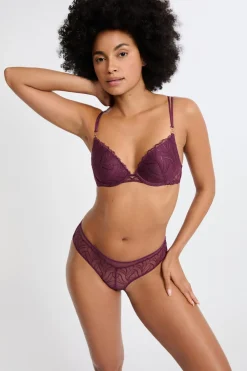 Outlet ETAM Braga brasileña con bordado floral MORADO