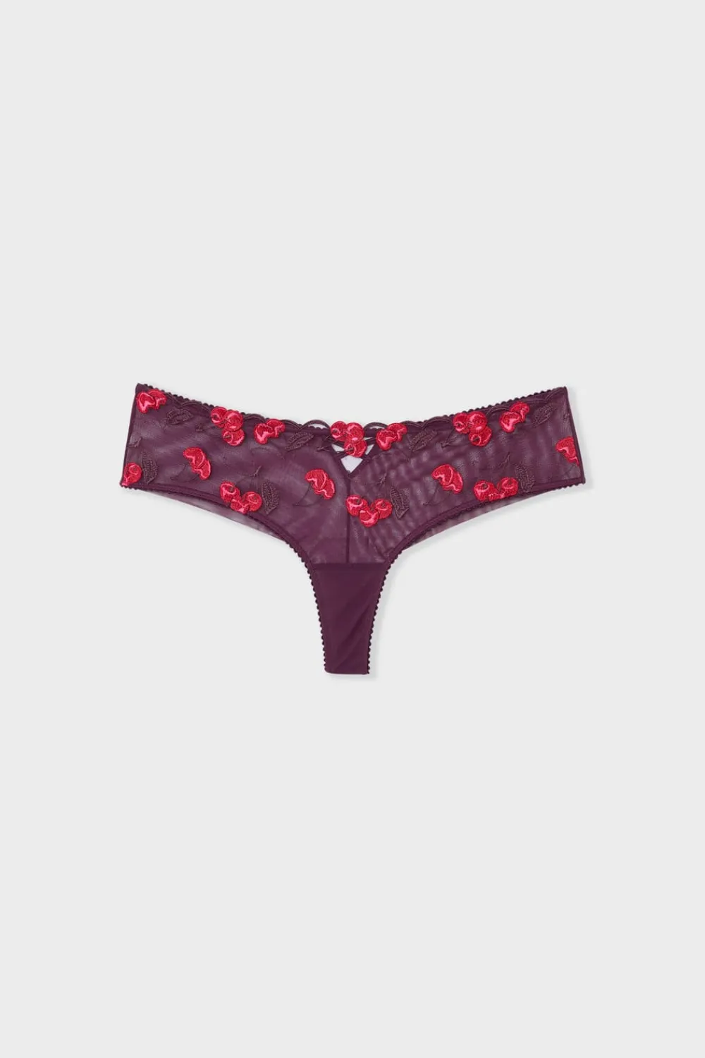 New ETAM Braga brasileña con estampado de cerezas MORADO