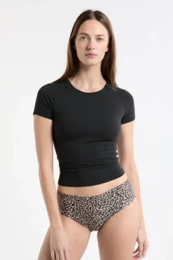 New ETAM Braga brasileña de microfibra sin costuras con estampado de leopardo IMP FD MARRÓN