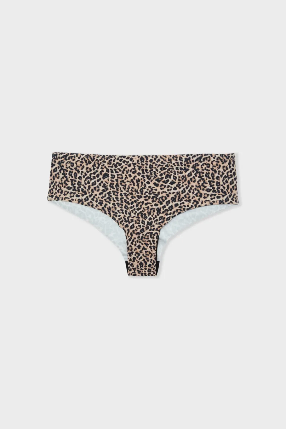 New ETAM Braga brasileña de microfibra sin costuras con estampado de leopardo IMP FD MARRÓN