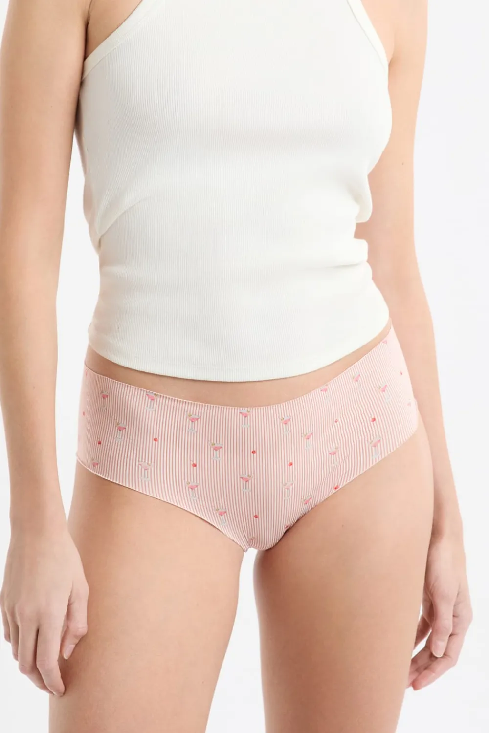 Clearance ETAM Braga brasileña de microfibra sin costuras con estampado BLUSH